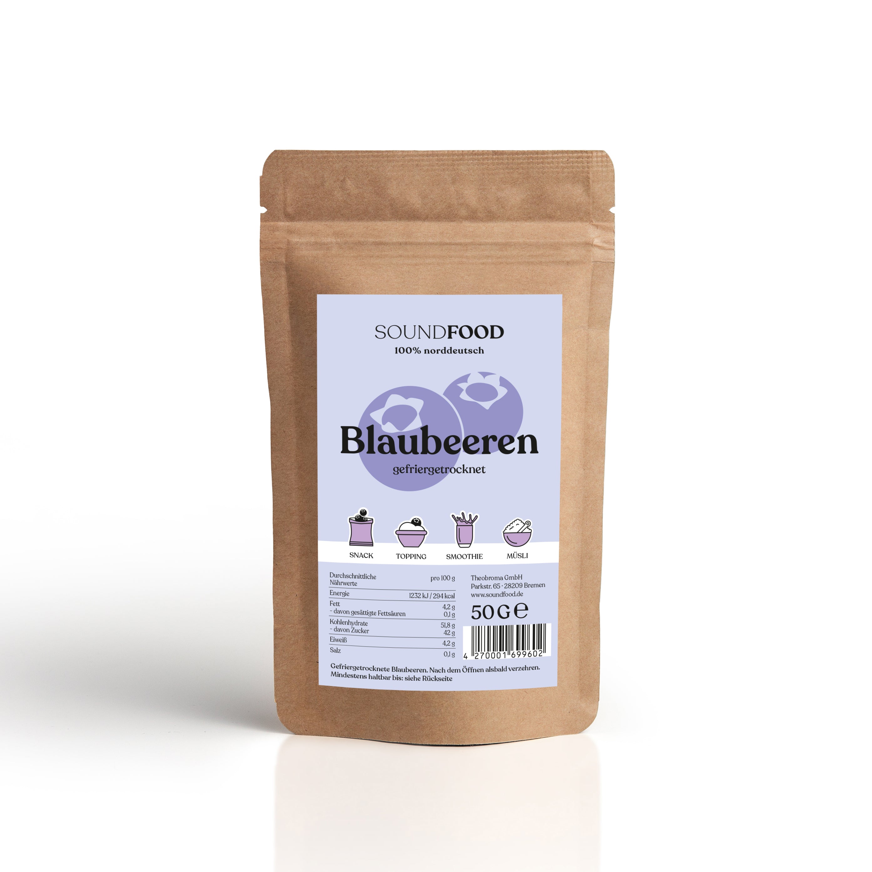 SOUNDFOOD Blaubeeren gefriergetrocknet, 250g-SOUNDFOOD-1-SOUNDFOOD